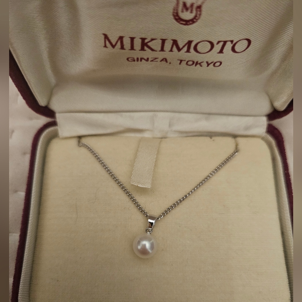 Mikimoto pearl necklace sterling silver 925
